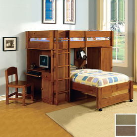 Furniture of America Harford Oak Twin Bunk Bed CM-BK529OAK
