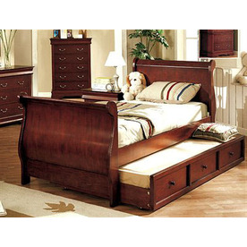Shop Furniture of America Louis Philippe Dark Cherry Full Trundle Bed at 0