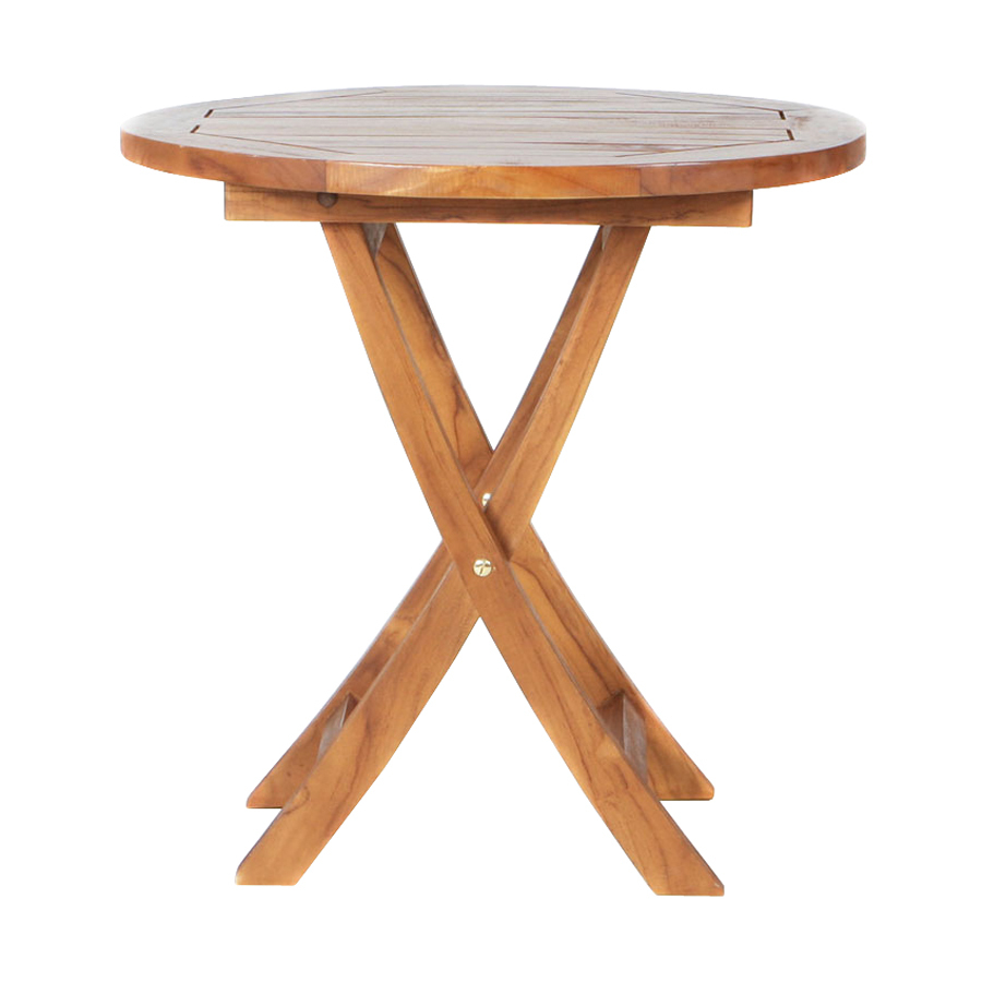 ... 26-in x 26-in Light Oil Stain Teak Round Patio End Table at Lowes.com