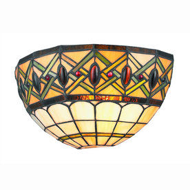 Shop Gen-Lite 12-in W Comfort 1-Light White Tiffany Style Pocket Wall Sconce at Lowes.com
