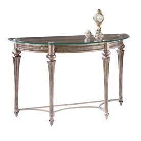 Magnussen Home Galloway Brushed Pewter (Metal) Half-Round Console and Sofa Table 37515