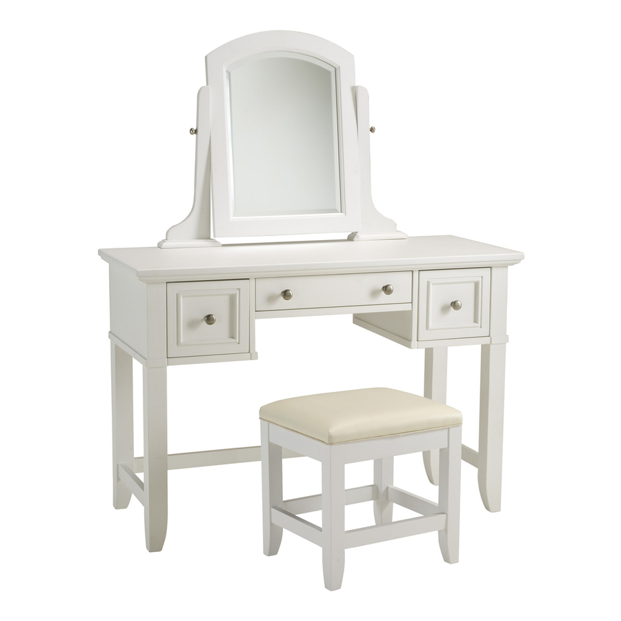 Shop Home Styles Naples White Makeup Vanity with Stool at Lowes.com