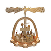 Alexander Taron Wood Tea Light Natural Nativity Pyramid Ornament