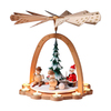Alexander Taron Wood Tea Light Santa Snowman Pyramid Ornament
