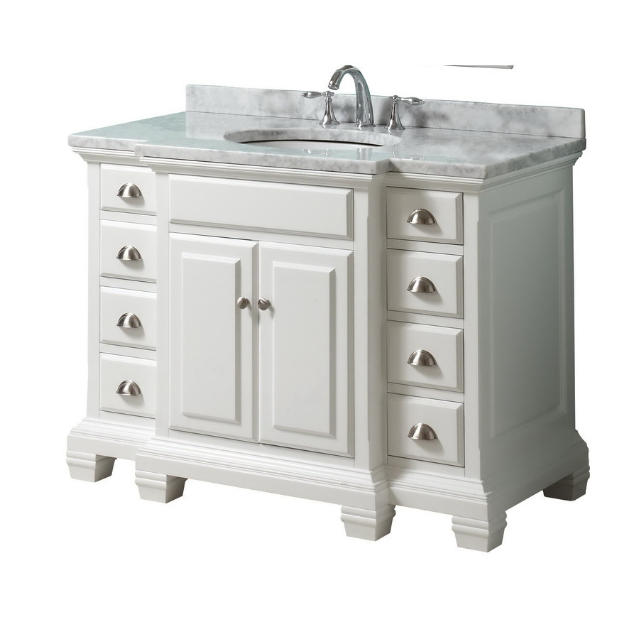   roth Vanover White Undermount Single Sink Birch Bathroom Vanity 