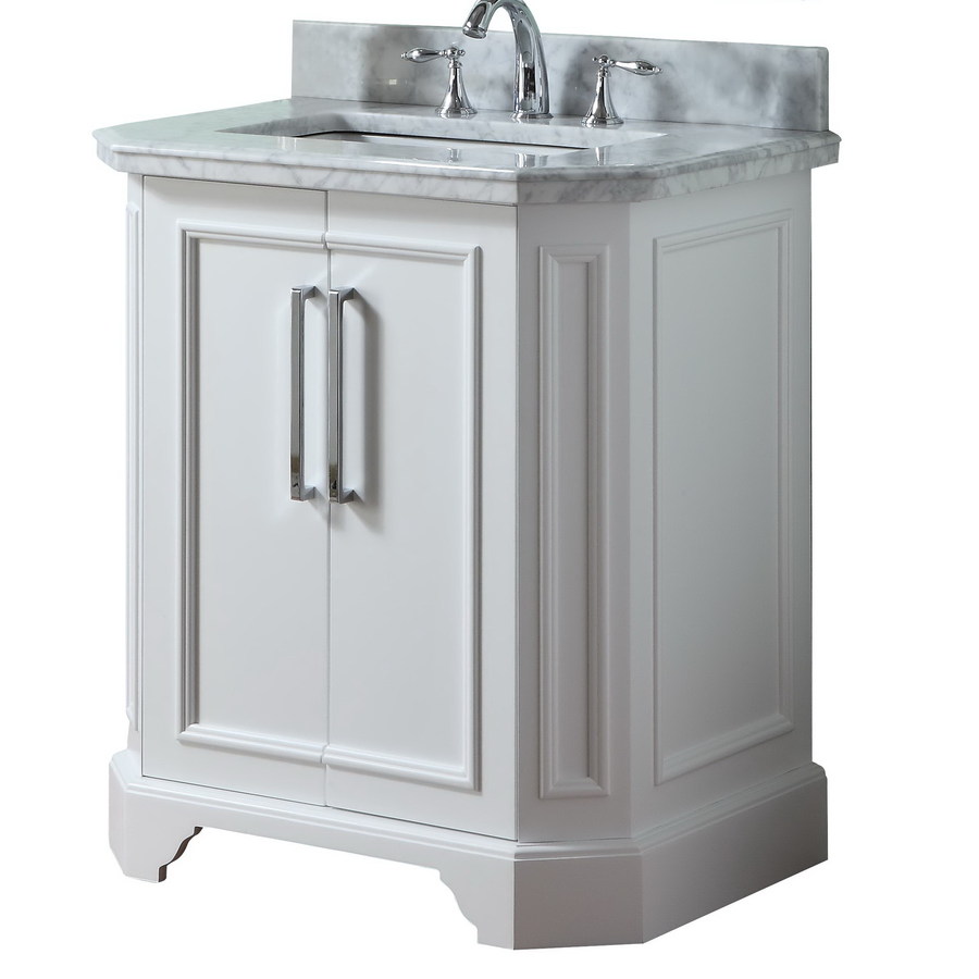   roth Delancy White Undermount Single Sink Birch Bathroom Vanity 