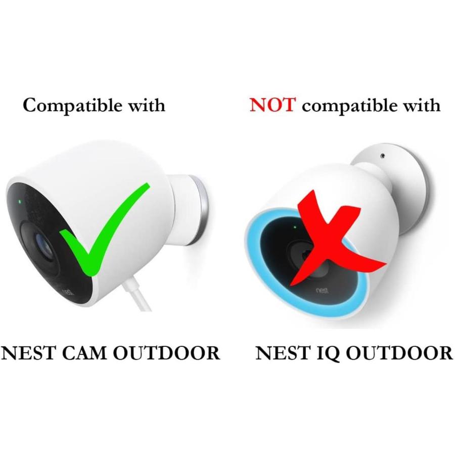 Versatile Aluminum Wall Mount by Wasserstein for Nest Cam Outdoor Mount your Nest Cam Outdoor and angle it whichever way you like White