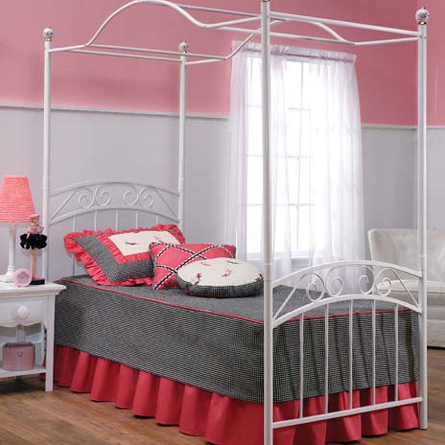 Shop Hillsdale Furniture Emily White Twin Canopy Bed at Lowes.com