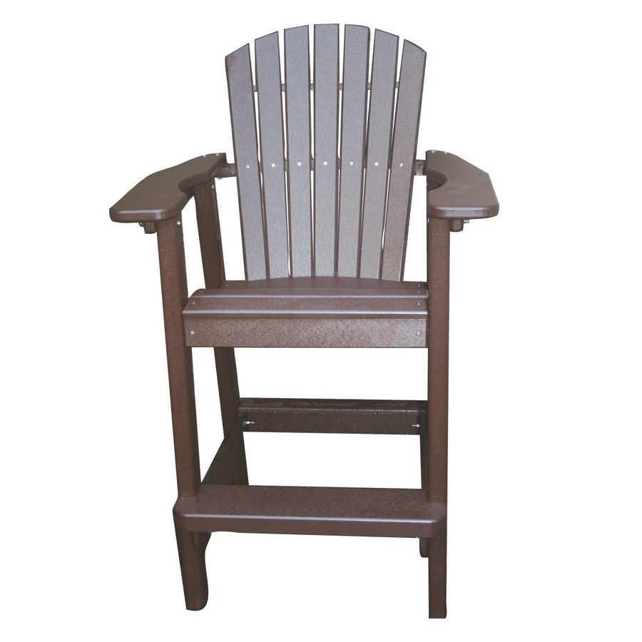  Furniture 1 Mocha Recycled Plastic Bar Height Adirondack Chair at