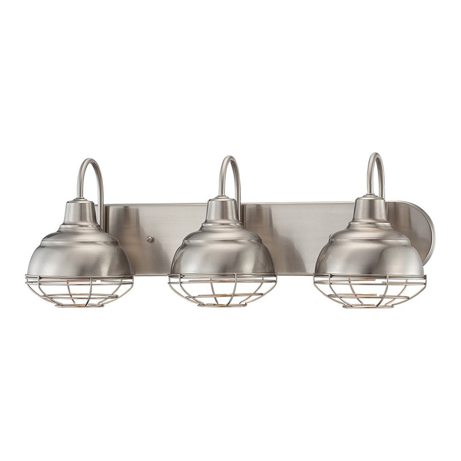 Lighting 3Light NeoIndustrial Satin Nickel Standard Bathroom Vanity 