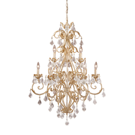 Cascadia Newcastle 9-Light Gilded White Gold Crystal Accent Chandelier