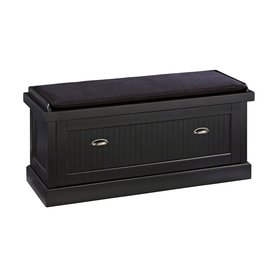 Home Styles Nantucket Distressed Black Indoor Entryway Storage Bench