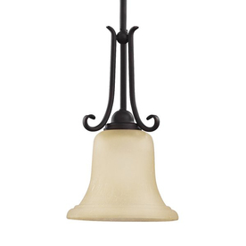 Del Prato 8-in W Chestnut Bronze Mini Pendant Light with Tinted Shade