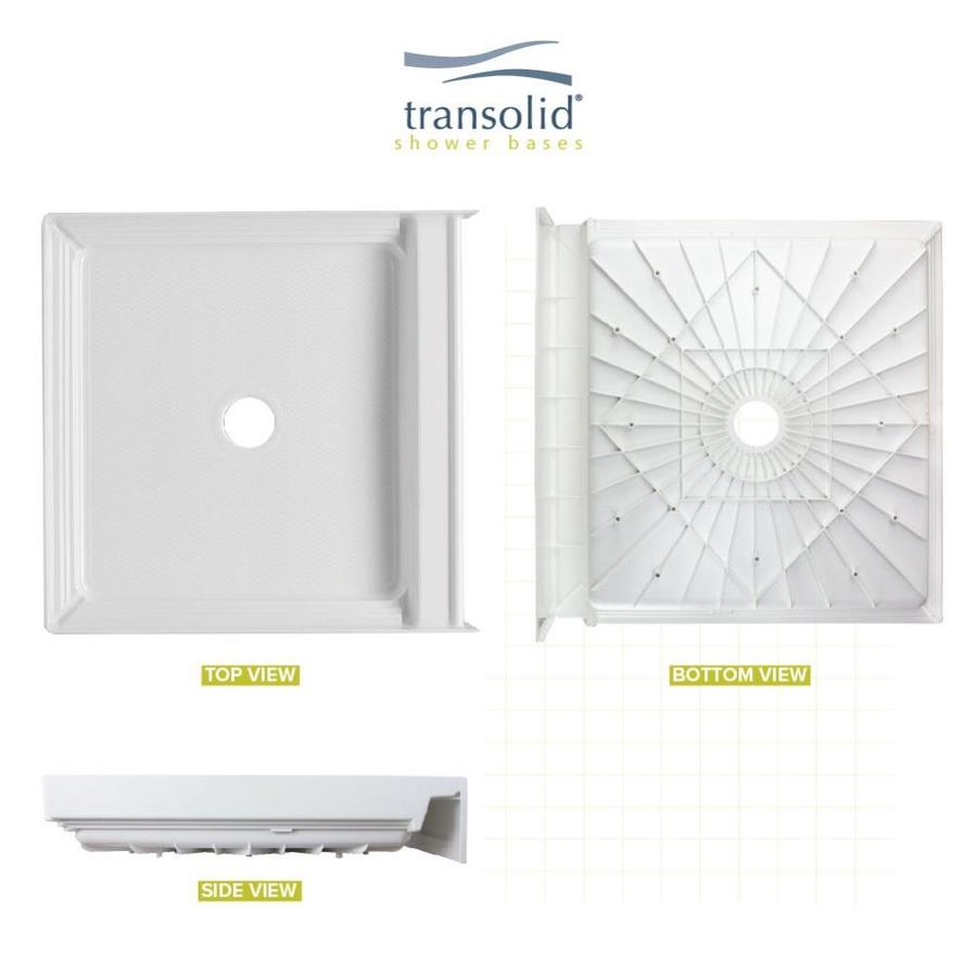 transolid transolid t3 white fiberglass plastic composite shower base 32 in w x 32 in l with center drain in the shower bases department at lowes com lowe s