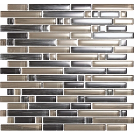EPOCH Architectural Surfaces 12-in x 12-in Brushstrokes Multicolor Glass Wall Tile 1504-S
