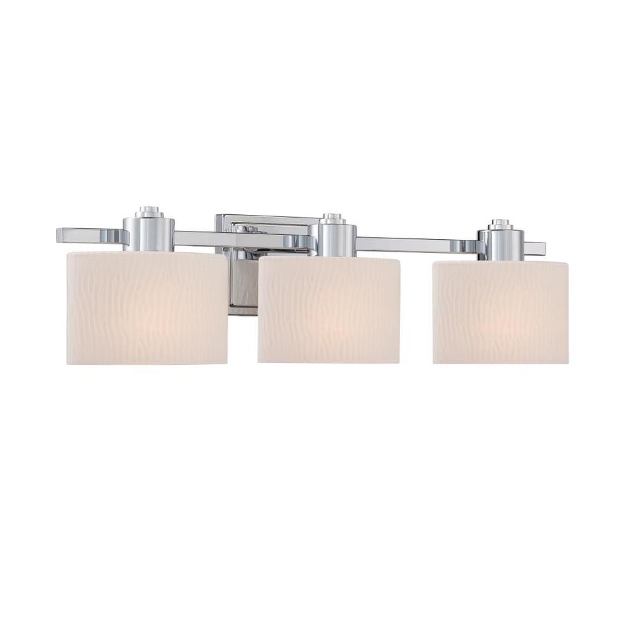 Shop allen   roth 3Light Grayson Polished Chrome Bathroom 