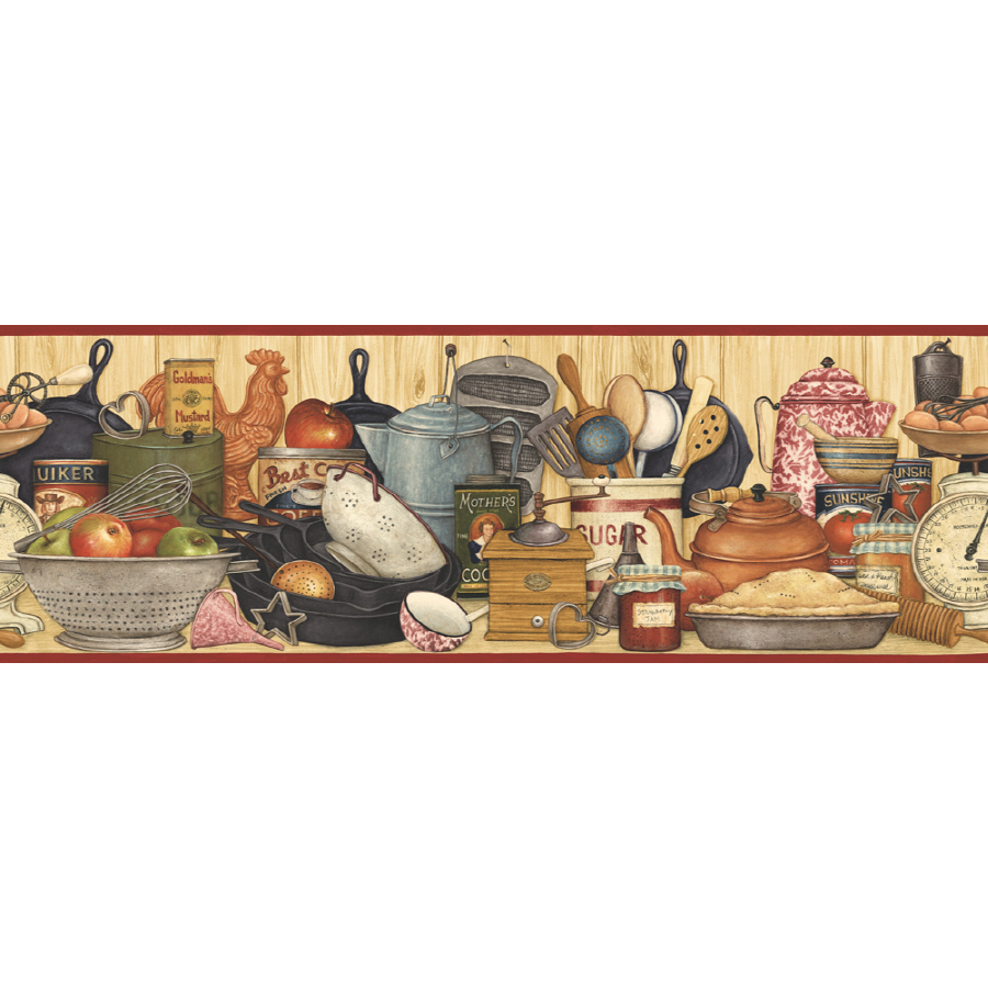 IMPERIAL 9 1 4  Kitchen Shelf Prepasted Wallpaper Border at Lowes com