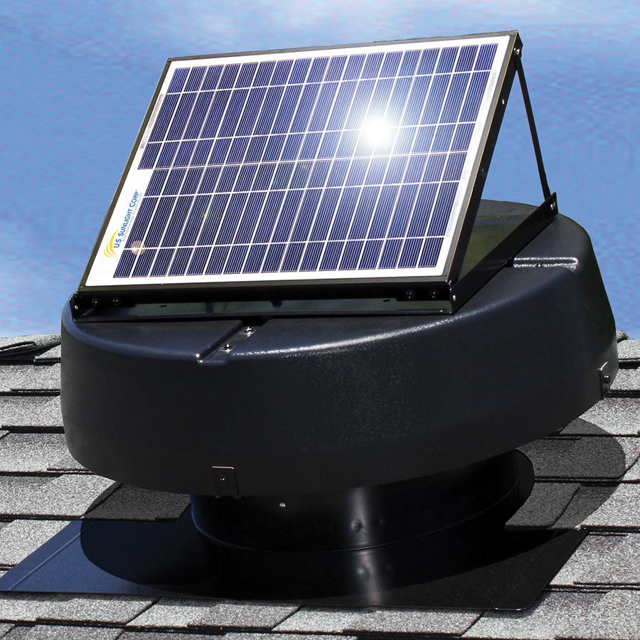 US Sunlight 1010tr/hw Professional Grade Solar Powered Attic Fan Black for sale online
