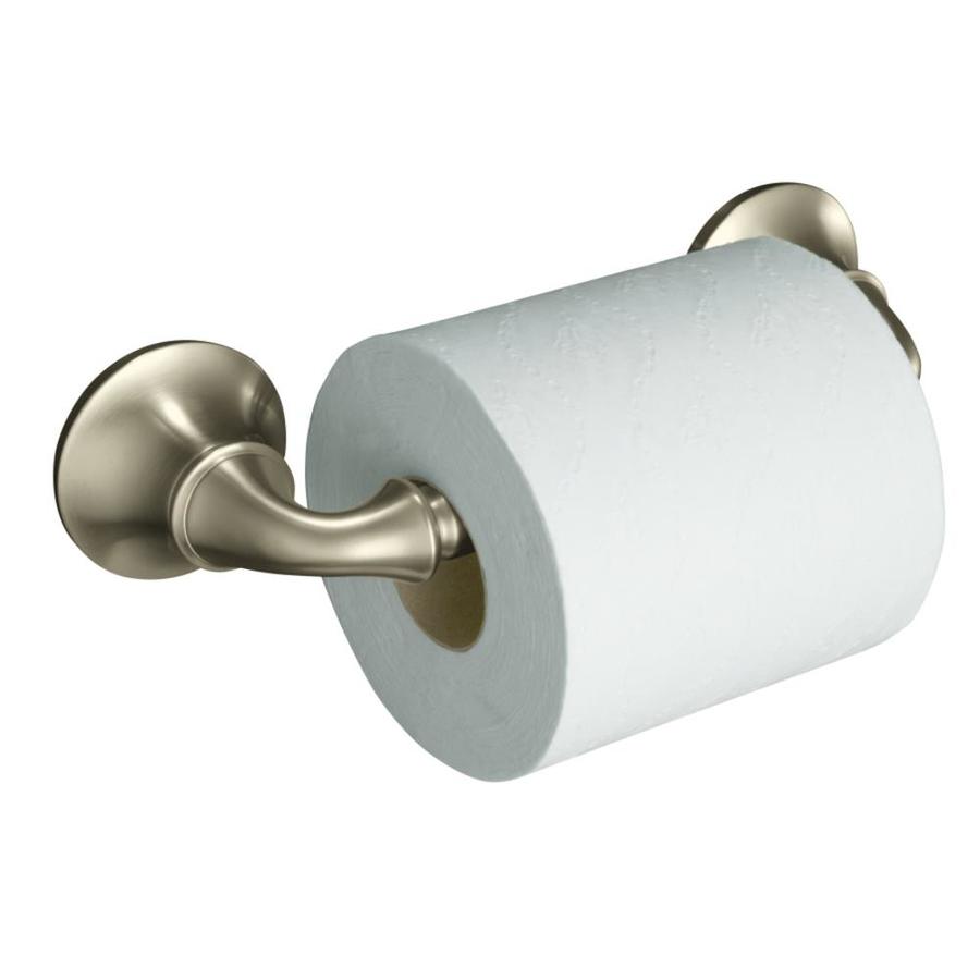 Shop KOHLER Forte Vibrant Brushed Nickel Surface Mount Toilet Paper ...