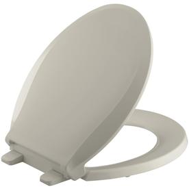 UPC 650531177360 product image for KOHLER Grip-Tight Cachet Sandbar Plastic Round Slow-Close Toilet Seat | upcitemdb.com