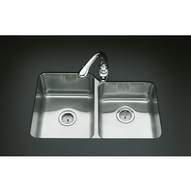 UPC 650531252807 product image for KOHLER Undertone 18-Gauge Double-Basin Undermount Stainless Steel Kitchen Sink | upcitemdb.com