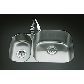 UPC 650531270603 product image for KOHLER Undertone 18-Gauge Double-Basin Undermount Stainless Steel Kitchen Sink | upcitemdb.com