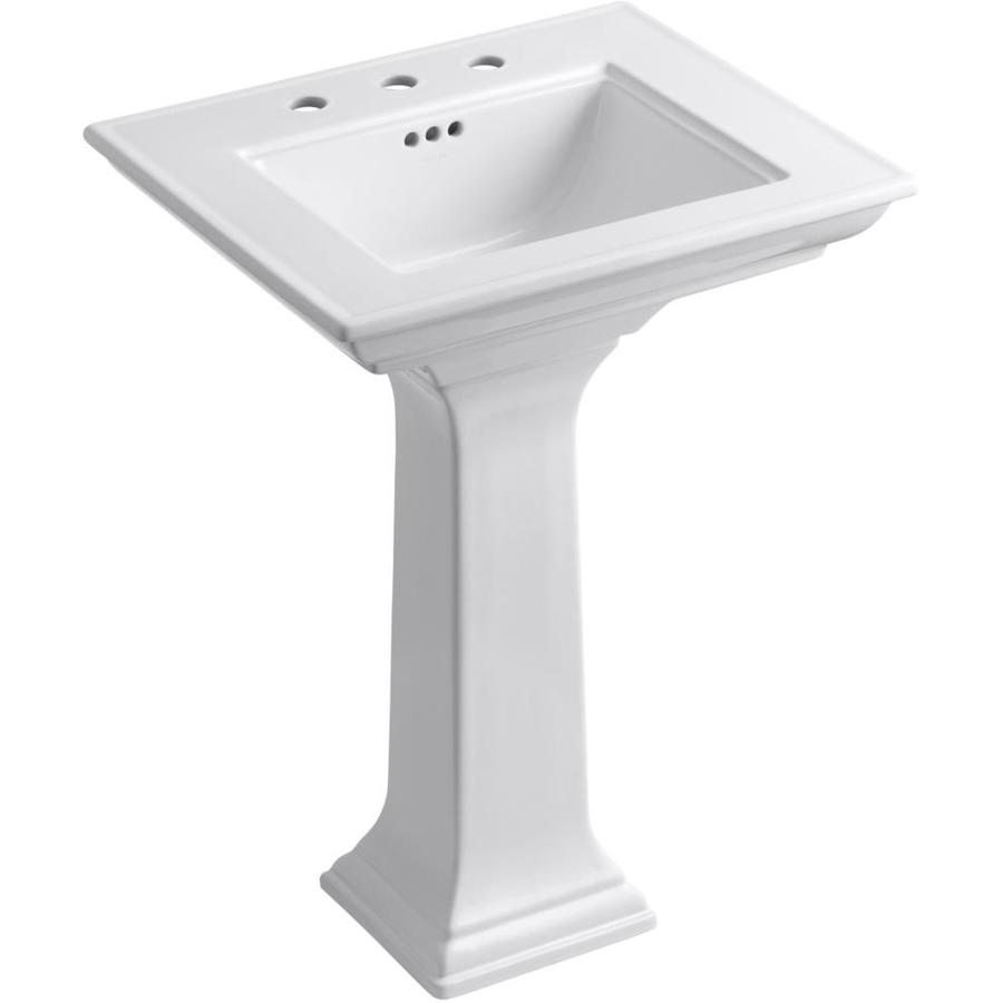 Shop KOHLER Memoirs 34.75-in H White Fire Clay Complete Pedestal Sink ...