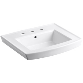 UPC 650531505330 product image for KOHLER Archer 23.9375-in L x 20.4375-in W White Vitreous China Rectangular Pedes | upcitemdb.com