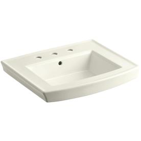 UPC 650531505453 product image for KOHLER Archer 23.9375-in L x 20.4375-in W Biscuit Vitreous China Rectangular Ped | upcitemdb.com