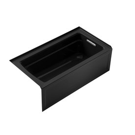 UPC 650531508164 product image for KOHLER Archer Black Black Acrylic Rectangular Alcove Bathtub with Right-Hand Dra | upcitemdb.com