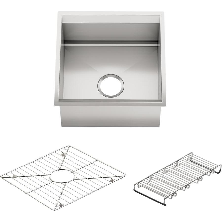 Shop KOHLER 8 Degree Stainless Steel Single-Basin Undermount Bar Sink ...