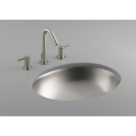 kohler stainless steel sink bathroom oval bachata stillness undermount lowes faucet