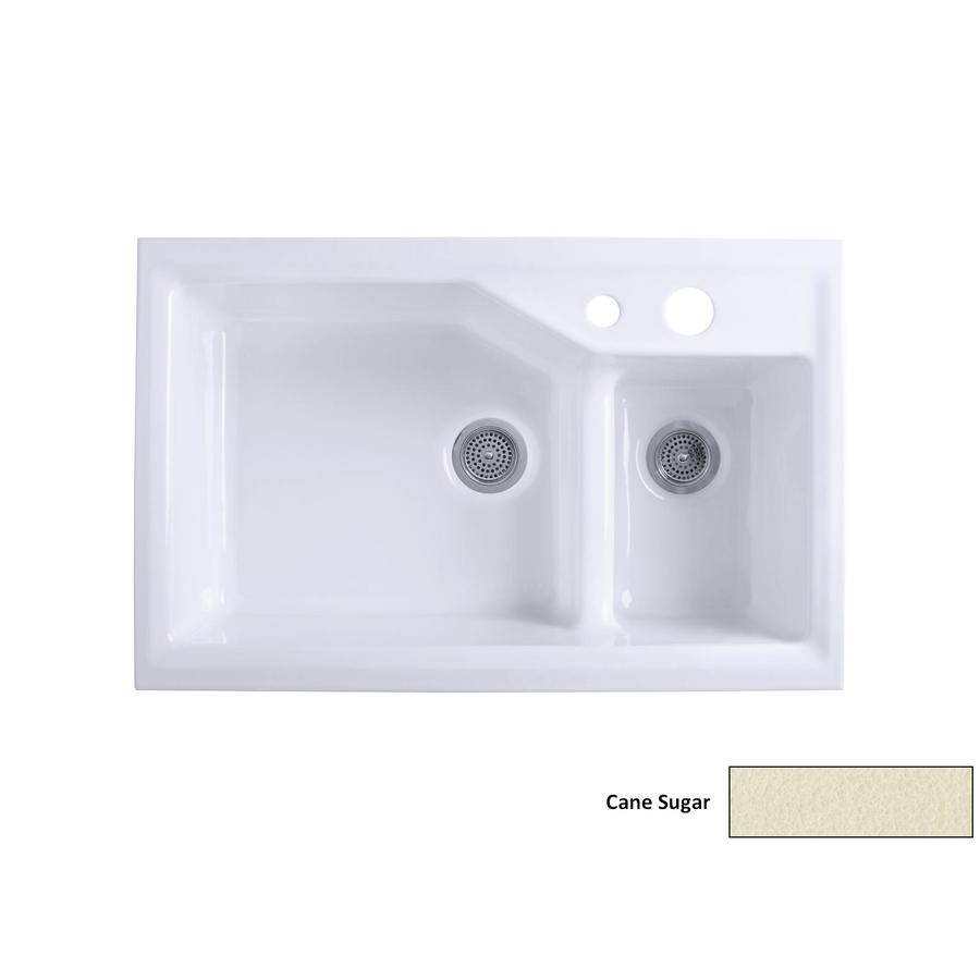 ... Double-Basin Undermount Enameled Cast Iron Kitchen Sink at Lowes.com