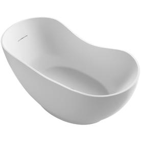 UPC 650531971258 product image for KOHLER Abrazo Honed White Acrylic Oval Freestanding Bathtub with Center Drain (C | upcitemdb.com