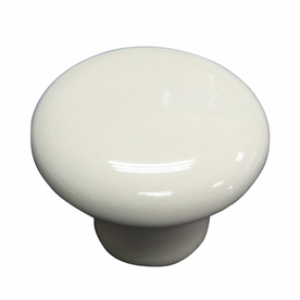 allen + roth 1-1/4-in Antique Brass and Porcelain White Round