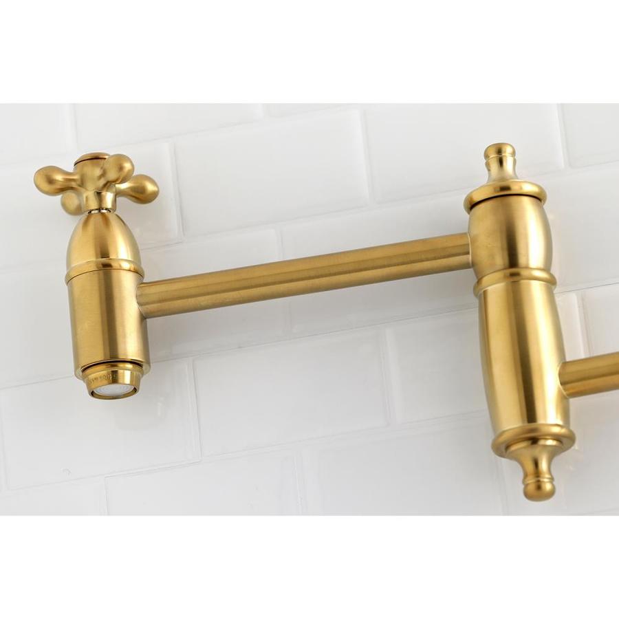Polished Chrome Kingston Brass KS3101PX Restoration Two-Handle Wall Mount Pot Filler
