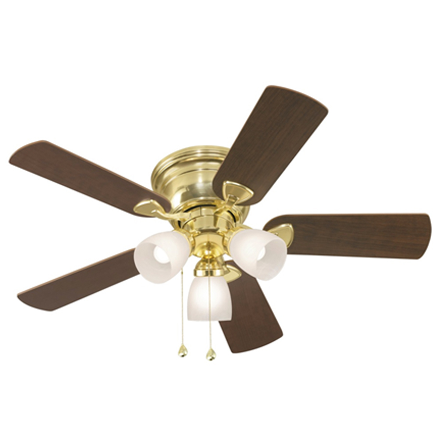 ... in Polished Brass Flush Mount Ceiling Fan with Light Kit at Lowes.com