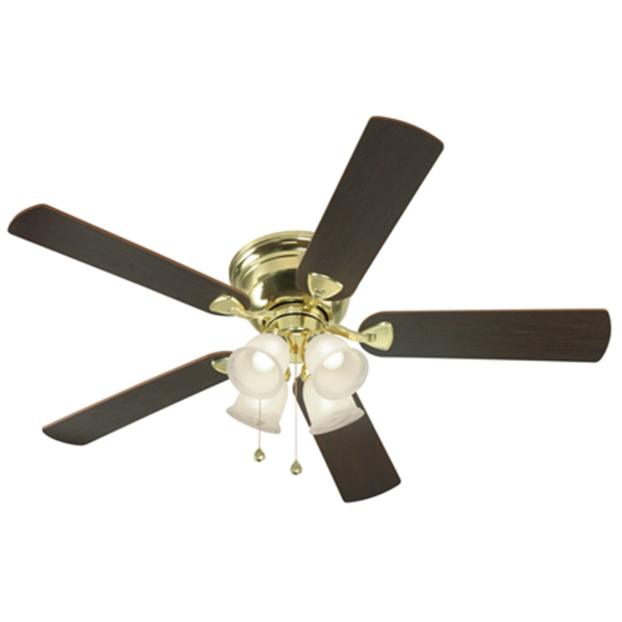 ... in Polished Brass Flush Mount Ceiling Fan with Light Kit at Lowes.com