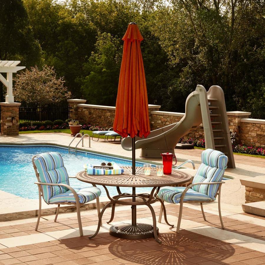 Island Umbrella 9 Ft Octagon Terra Cotta With Bronze Aluminum Frame No Tilt Market Patio Umbrella In The Patio Umbrellas Department At Lowes Com