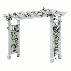 UPC 673995842308 product image for New England Arbors 111-in W x 86-in H White Vinyl Garden Arbor Garden Arbor | upcitemdb.com