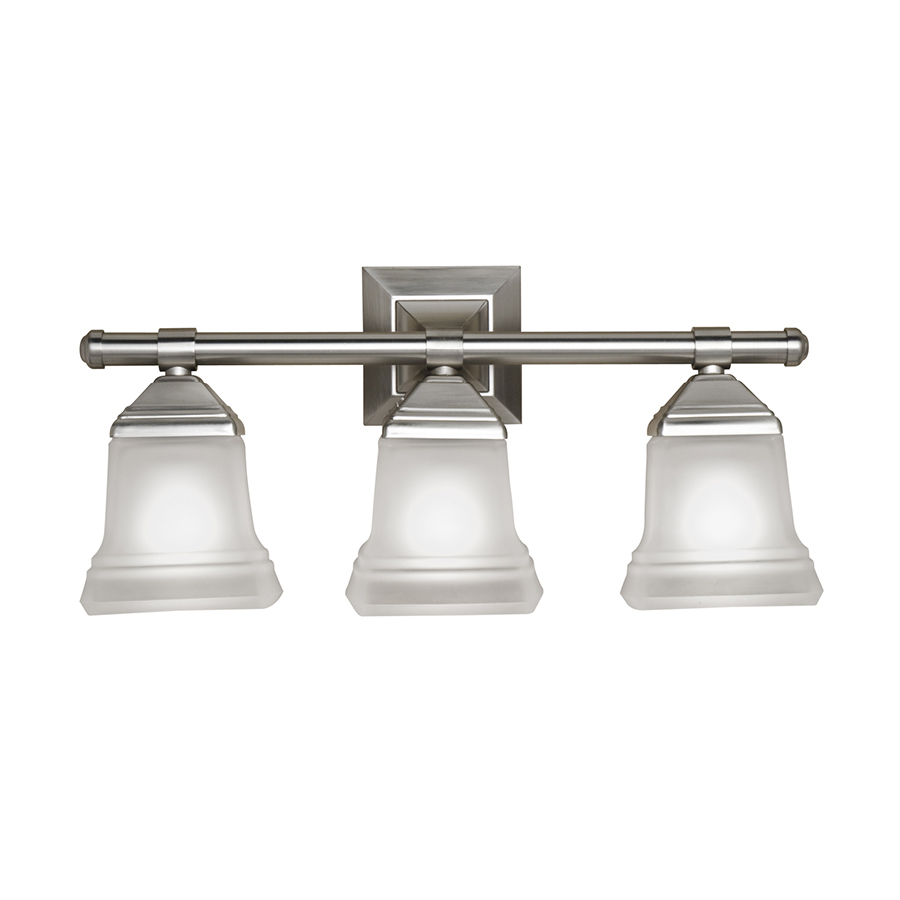 Shop Portfolio 3-Light Trent Brushed Nickel Bathroom Vanity Light at