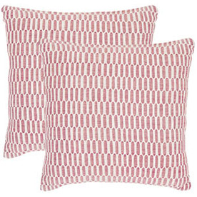 Safavieh 2-Piece 18-in W x 18-in L Pink Square Indoor Decorative Complete Pillow