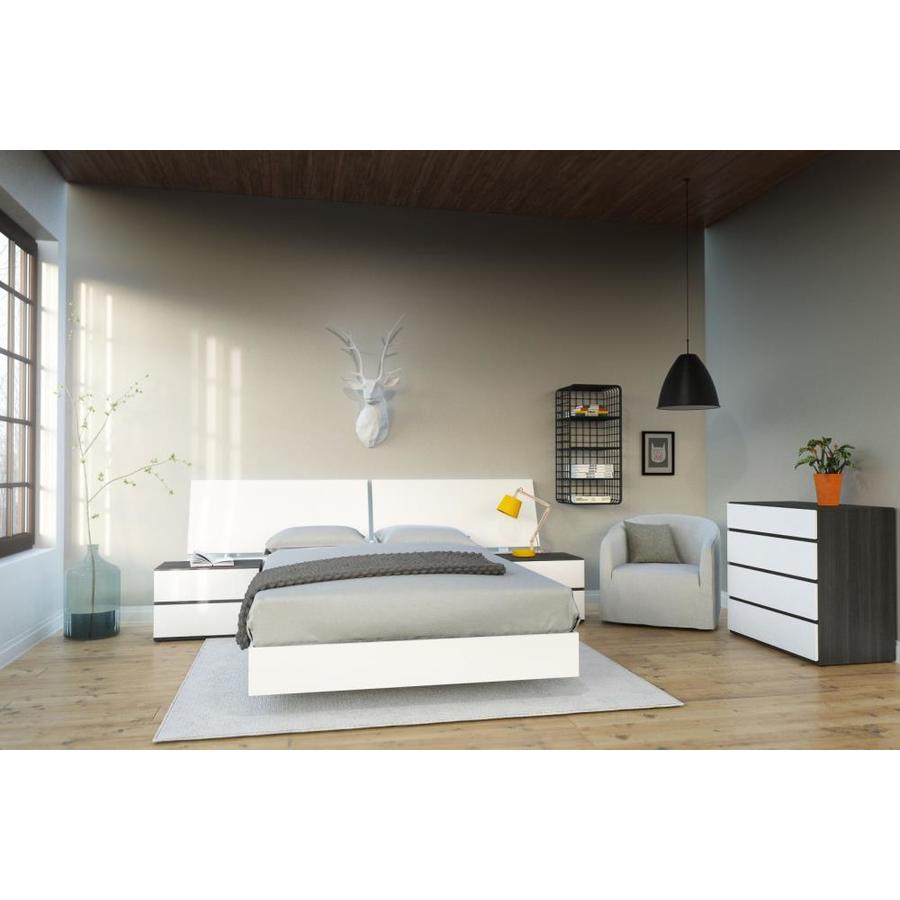 Nexera Allure White Ebony Nightstand In The Nightstands Department At Lowes Com