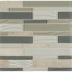 Bedrosians 12-in x 12-in Intrigue Mosaics Heather Grey Mixed Material Wall Tile STNHEAGLSLNR