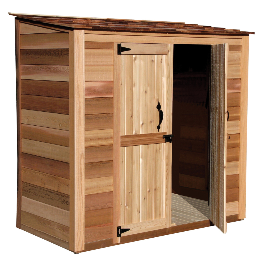 Shop Outdoor Living Today Lean-To Cedar Storage Shed (Common: 6-ft x 3 ...
