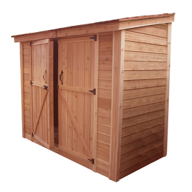 Outdoor Living Today Lean-to Cedar Wood Storage Shed (Common: 8-ft x 4 