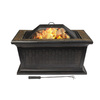 allen + roth 36-in W Rubbed Bronze Steel Wood-Burning Fire Pit