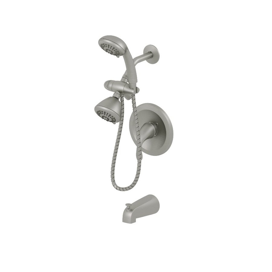 Aquasource Brushed Nickel Pvd 1 Handle Bathtub And Shower Faucet