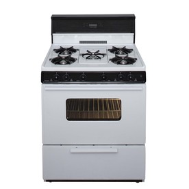 UPC 717309020454 product image for Premier 5-Burner Freestanding 3.9-cu ft Gas Range (White with Black Trim) (Commo | upcitemdb.com