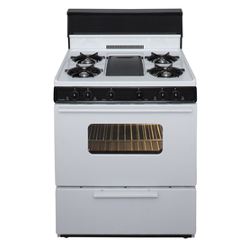 UPC 717309025497 product image for Premier 5-Burner Freestanding 3.9-cu ft Gas Range (White with Black Trim) (Commo | upcitemdb.com